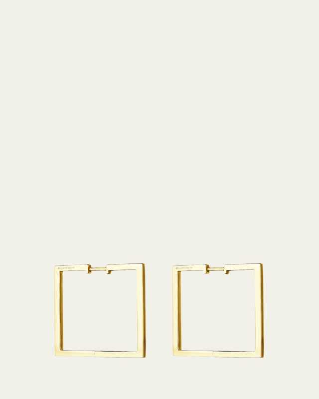 Yellow Gold Medium Fountain Hoop Earrings